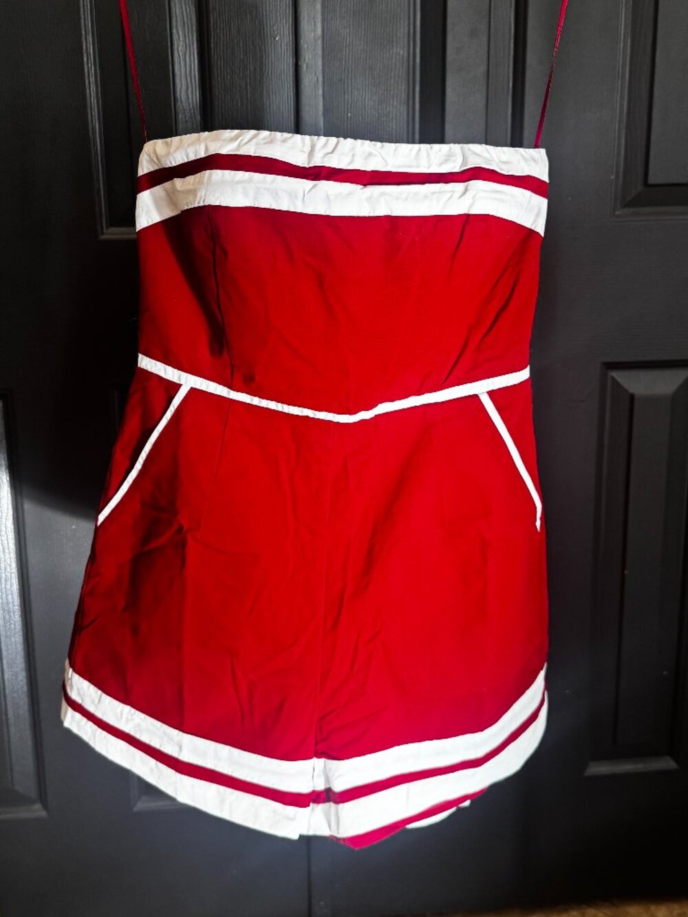 Crimson Strapless Game Day Romper - NWT